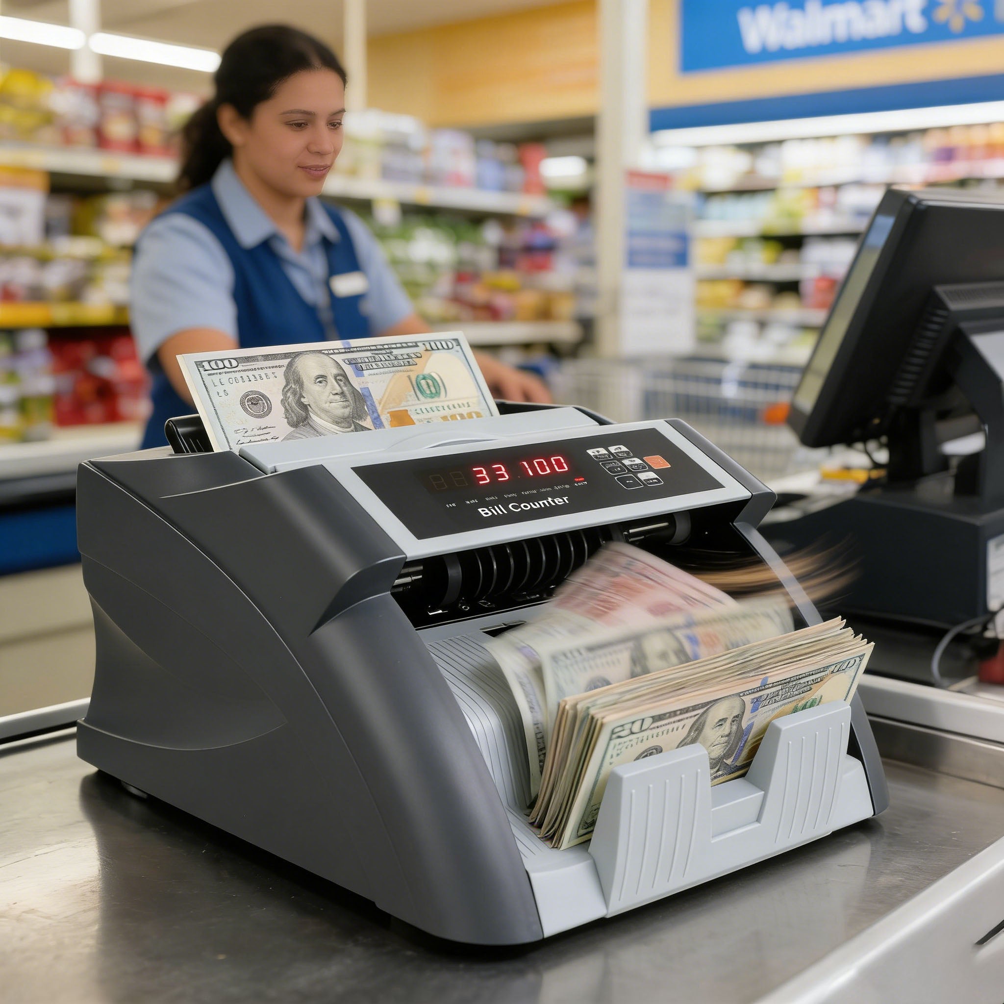 XR598e Multiple Counting Modes MG/UV Detection Single Denomination Bill Counter, 1000 Bills/Min, Gray, 1