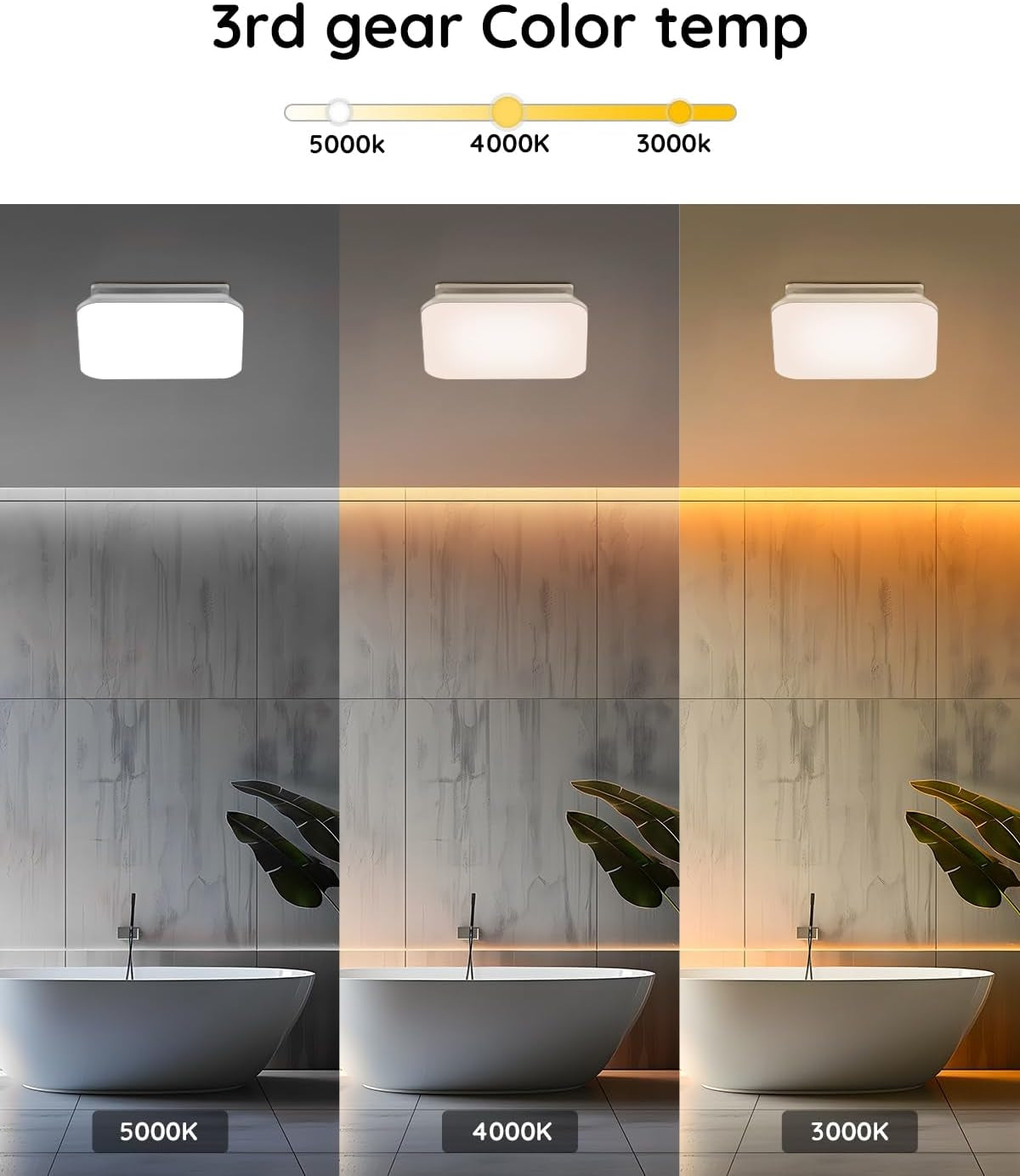 Fitop Bathroom Exhaust Fan with Light, 110 CFM 43W 1200LM Ceiling Mount Shower Ventilation Exhaust with Light, 1.0 Sones Bathroom Vent with Light, Bathroom Fan LED Light 3000K/4000K/5000K