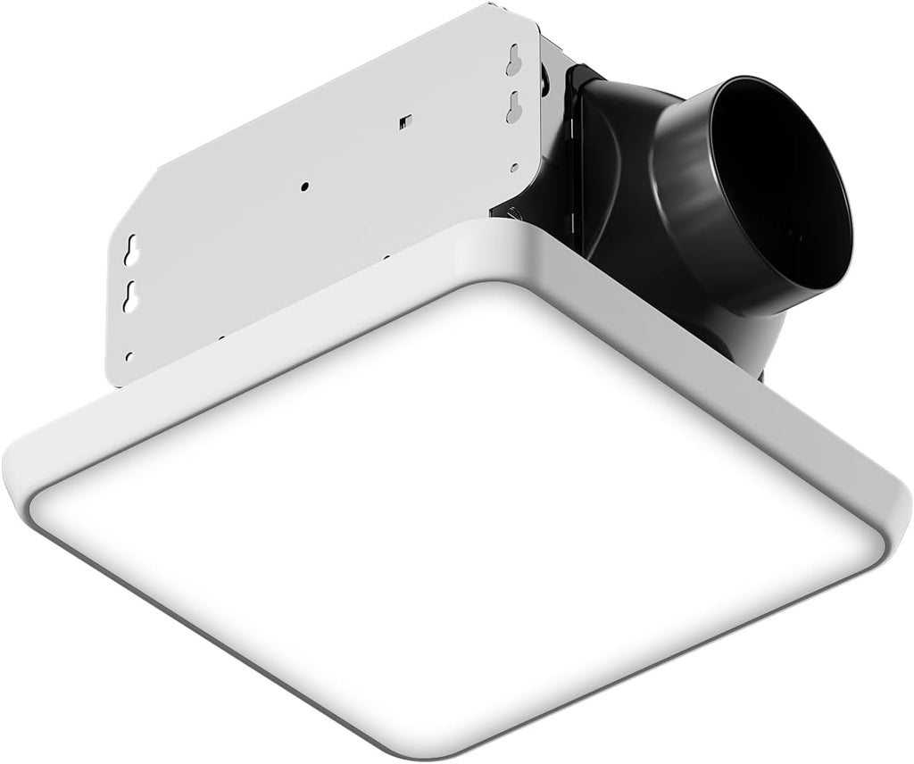 Fitop Bathroom Exhaust Fan with Light, 110 CFM Ultra Quiet 1.0 Sones Bathroom Vent Fan, Nightlight & 1300LM LED Light 2700K/4000K/6500K, Light Memory Function, ETL Certified – White, 7 Inch